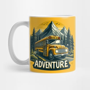 School Bus On An Adventurous Road Trip Mug